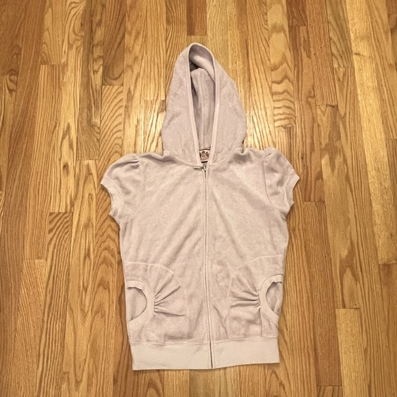 Juicy Couture Tops - Juicy Couture Terry Shirt  Sleeve Hooded Sweatshirt